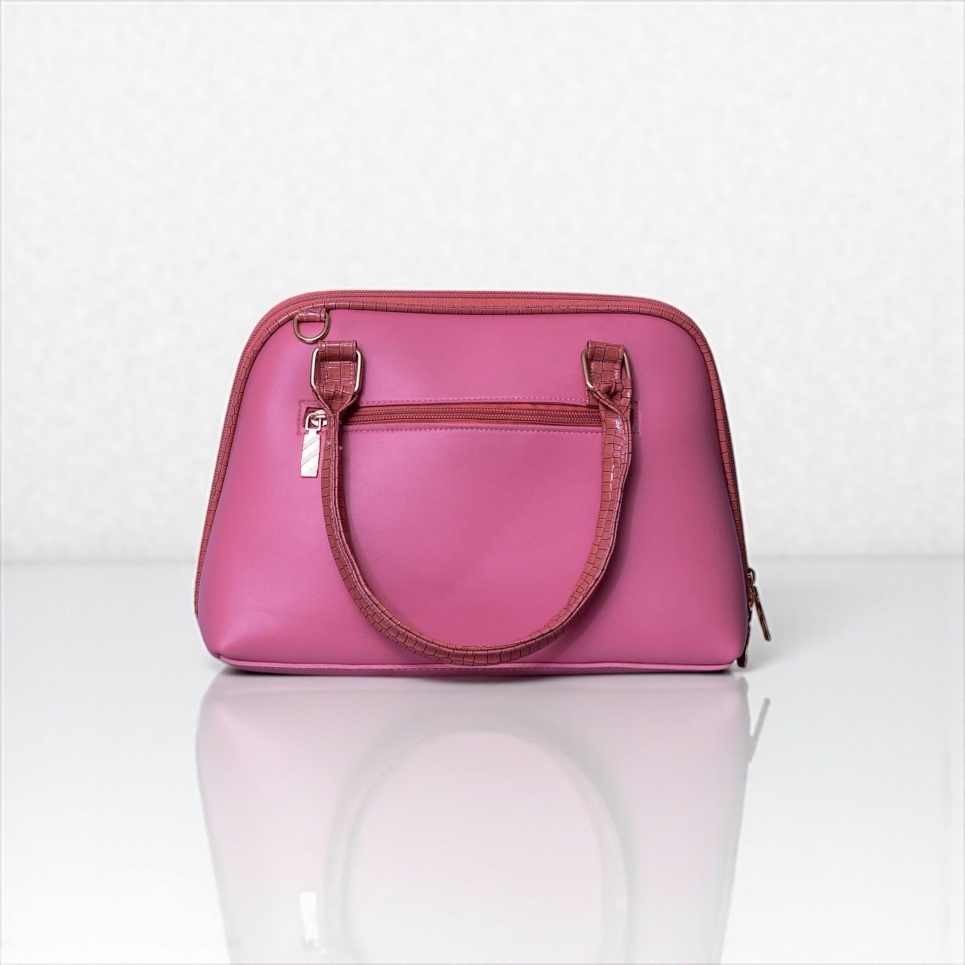 Croc-Textured Pink Handbag – Shine and Carry.