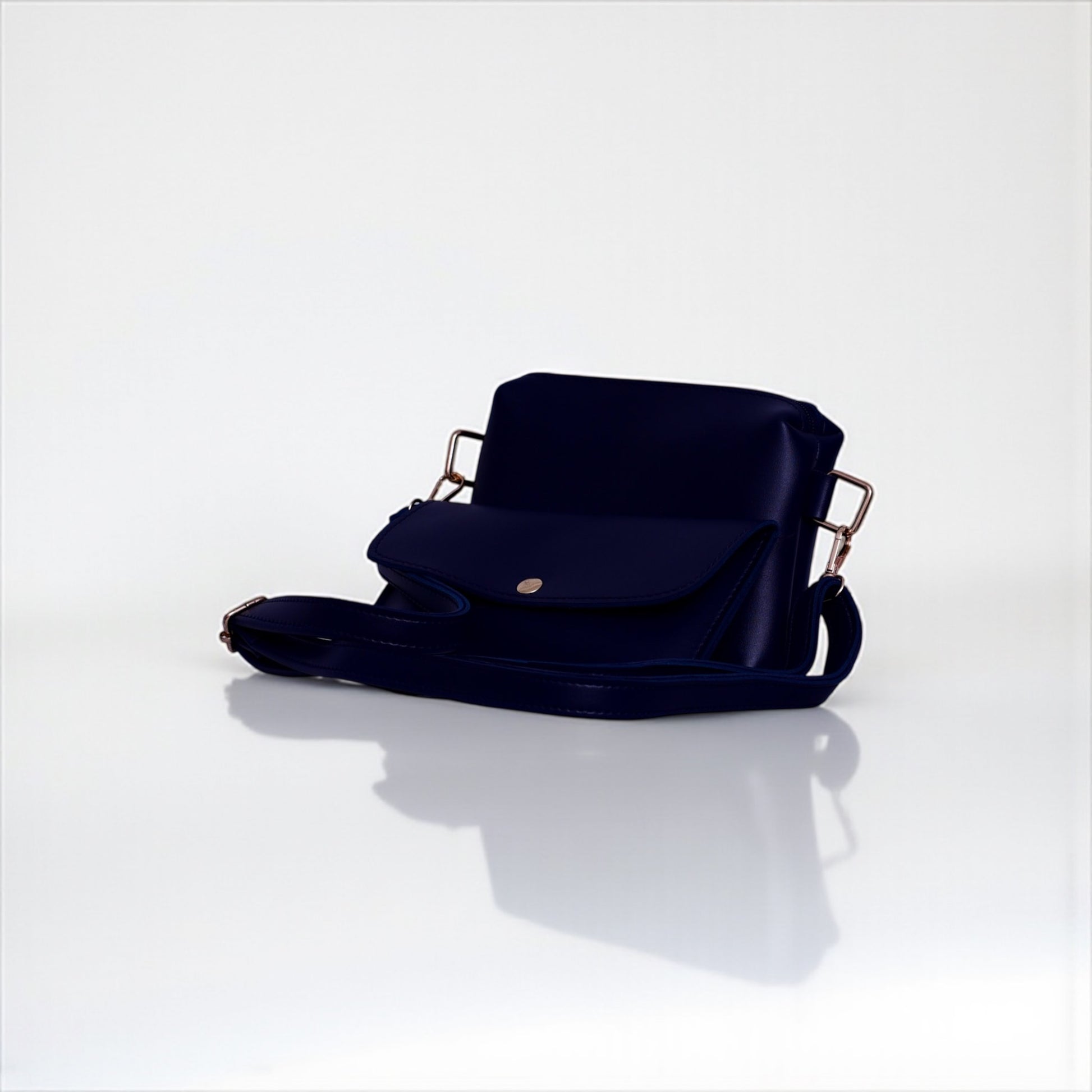 Navy Blue Leather Crossbody Wallet Bag – Shine and Carry