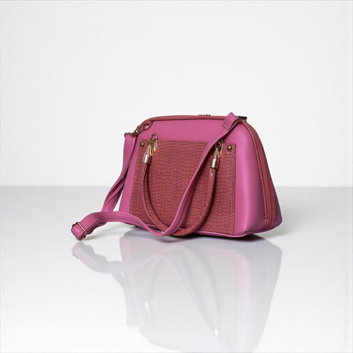 Croc-Textured Pink Handbag – Shine and Carry.